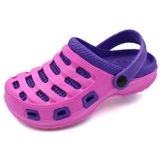Buy port-fuchsia-purple Girls Two Tone Ventilated  Clogs