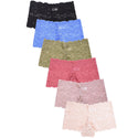 6 Pack of Women's Lace Boyshort Panties
