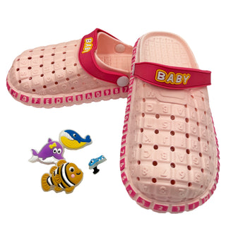 Buy baby-pink Girls Two Tone Ventilated  Clogs