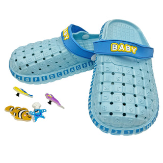 Buy baby-blue Girls Two Tone Ventilated  Clogs