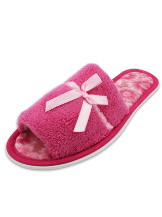 Buy pink Lavra Women&#39;s Plush Terry Cloth Cozy Open Toe Slippers Gift