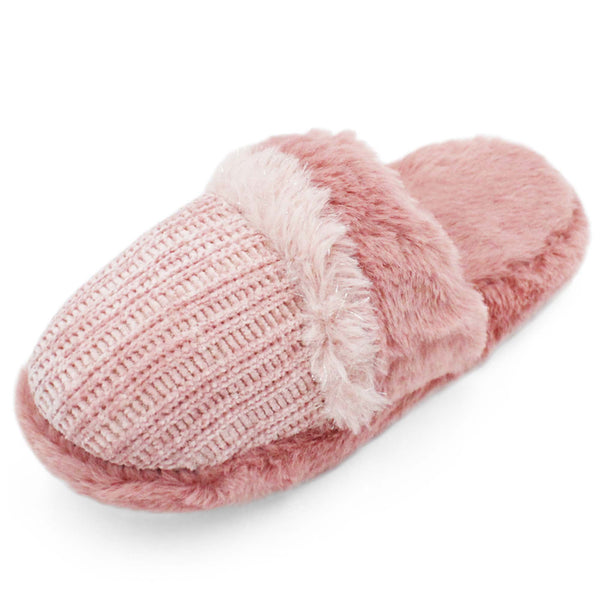 LAVRA Girl's Faux Fur Lined House Slippers Fuzzy Furry Indoor Shoes