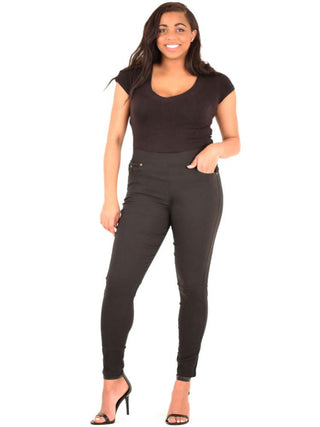Buy black Women&#39;s Plus Size Stretchy Comfy Slim Fit Pants