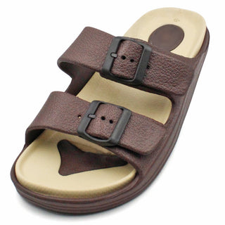 Buy tan-brown Men&#39;s Classic Double Strap Buckle Sandals