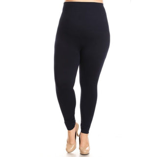 Buy navy-blue LAVRA Women&#39;s Plus Sized High Waist Slimming Compression Full Length Leggings