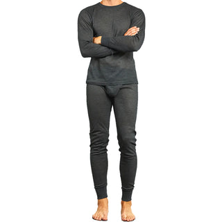Buy dark-grey Men&#39;s Two Piece Long Johns Thermal Underwear Set