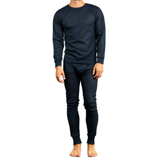 Buy navy-blue Men&#39;s Two Piece Long Johns Thermal Underwear Set