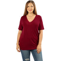 Lavra Women's Plus Size Soft Casual V-Neck Short Sleeve Tee