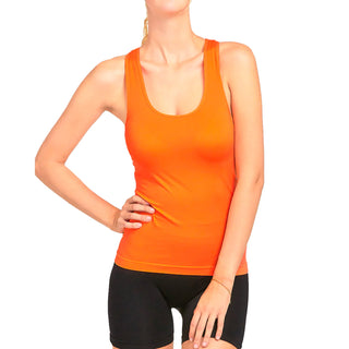 Buy coral Women&#39;s Ribbed Racerback Stretch Tank Top