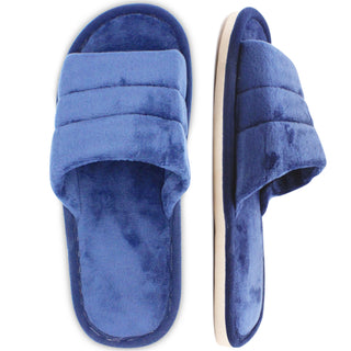 Buy navy-blue LAVRA Women&#39;s Spa Slides Soft Open Toe Bedroom Slipper House Shoes