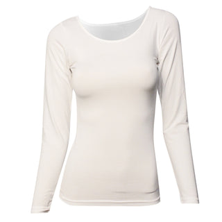 Buy white LAVRA Women&#39;s Soft Casual Crew Neck Long Sleeve Shirt