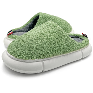 Buy thick-green LAVRA Womens Bedroom Slippers Plush Faux Fur House Shoes Furry Clogs