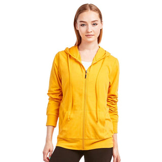 Buy mustard Women&#39;s Zip Up Long Sleeve Hoodie