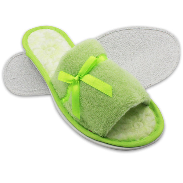 Lavra Women's Plush Terry Cloth Cozy Open Toe Slippers Gift