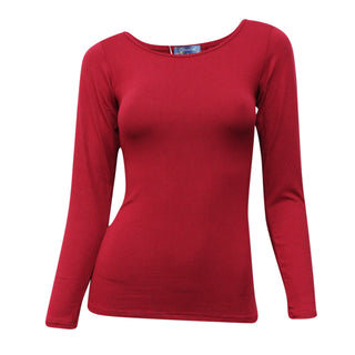 Buy red LAVRA Women&#39;s Soft Casual Crew Neck Long Sleeve Shirt