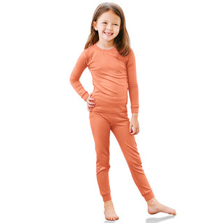 Buy fleece-melon Girl&#39;s 100% Cotton Thermal Underwear Two Piece Set