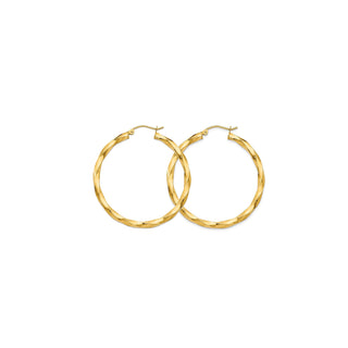 Buy twist-hoop LAVRA 18K Yellow Gold Filled Round Hoop Earrings Circle Dangle Women Jewelry