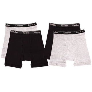 Buy 2-black-2-gray Men&#39;s 4 Pack of 100% Cotton Boxer Briefs