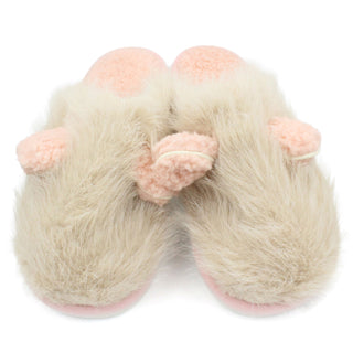 Buy ear-light-pink Women&#39;s Furry Slide Slip On Slippers