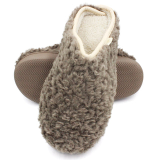 Buy curly-mocha LAVRA Womens Bedroom House Shoes Faux Fur Lined Slippers