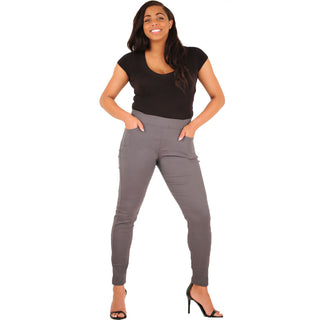 Buy charcoal Women&#39;s Plus Size Stretchy Comfy Slim Fit Pants