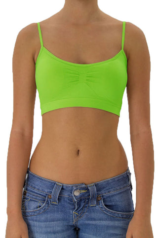Buy neon-green Women&#39;s Seamless Stretch Padded Wire Free Bra Bralette