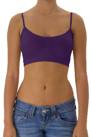Buy purple Women&#39;s Seamless Stretch Padded Wire Free Bra Bralette