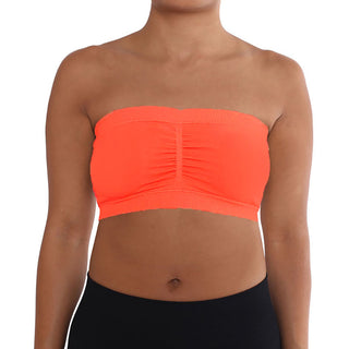 Buy coral Women&#39;s Plus Size Padded Strapless Bra Bandeau