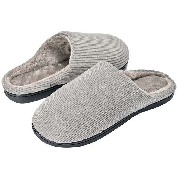 LAVRA Men's Corduroy Slippers Memory Foam Bedroom House Shoes