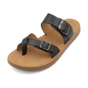 LAVRA Womens Footbed Sandals Double Buckle Slides