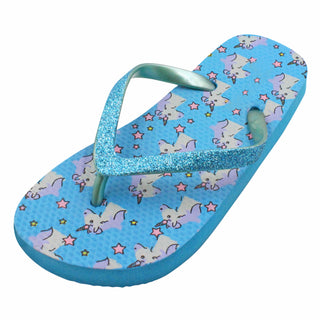 Buy blue Girl&#39;s Glitter Unicorn Flip Flop