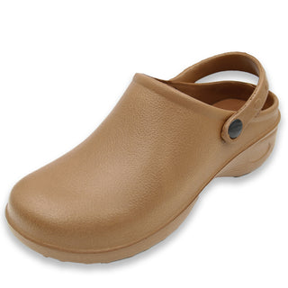 Buy brown Women&#39;s Solid Slingback Garden Clogs Shoes