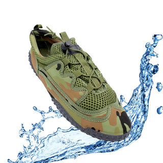 Buy camo-green Women&#39;s Drawstring Slip On Aqua Socks Water Shoes