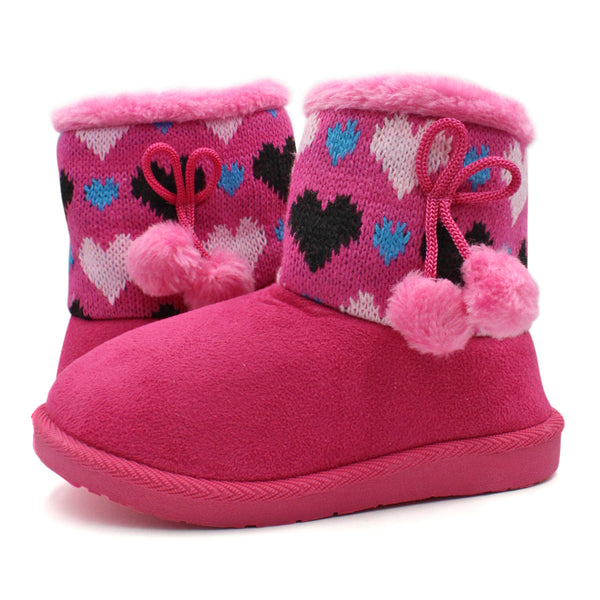 LAVRA Girls Classic Mid Calf Booties Cute Assorted Faux Fur Lined Winter Boots Gift