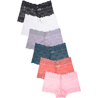 Buy azalea 6 Pack of Women&#39;s Lace Boyshort Panties