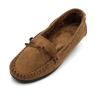 Women's Suede Fur Lined Moccasin Comfort Slippers