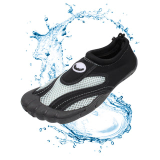 Buy gray-black Men&#39;s Toe Slide Aqua Socks Water Shoes