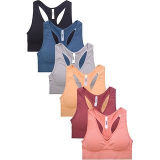 Buy essential Women&#39;s 6 Pack of Seamless Padded Sports Bras