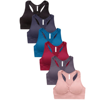 Buy bright-colors Women&#39;s 6 Pack of Seamless Padded Sports Bras