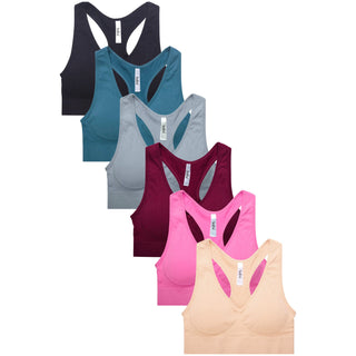 Buy neon-future Women&#39;s 6 Pack of Seamless Padded Sports Bras