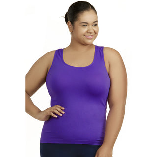 Buy purple Women&#39;s Plus Size Nylon Racerback Tank Top