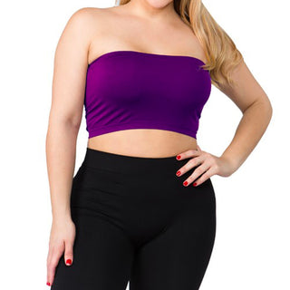 Buy purple Women&#39;s Plus Size Strapless Bra Bandeau