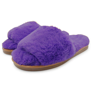 Buy purple LAVRA Womens Fuzzy Slides Faux Fur Slippers Sandals Gift
