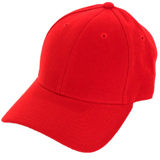 Buy red Men&#39;s Fitted Blank Curved Brim Baseball Hat Cap