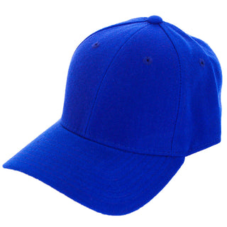 Buy royal-blue Men&#39;s Fitted Blank Curved Brim Baseball Hat Cap
