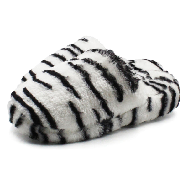 LAVRA Tiger Fuzzy Slippers Women | Leopard Print Shoes Women & Slip On Closed Toe Bedroom Slippers | Furry Faux Fur Lined Slippers For Women Indoor
