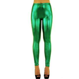 Buy green Women&#39;s Metallic Shiny Leggings