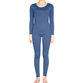 Buy navy-blue Women&#39;s Microfiber Fleece Thermal Underwear Two Piece Long Johns Set