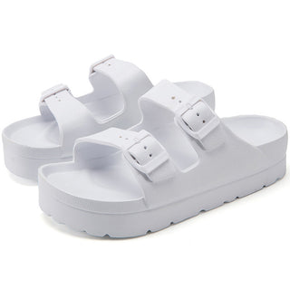 Buy white Women&#39;s Classic Double Strap Buckle Sandals