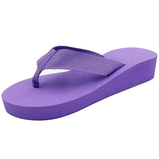 Buy plain-purple LAVRA Women&#39;s Rhinestone Wedge Sandals Bling Beach Platform Flip Flops